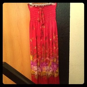 Hot pink floral skirt